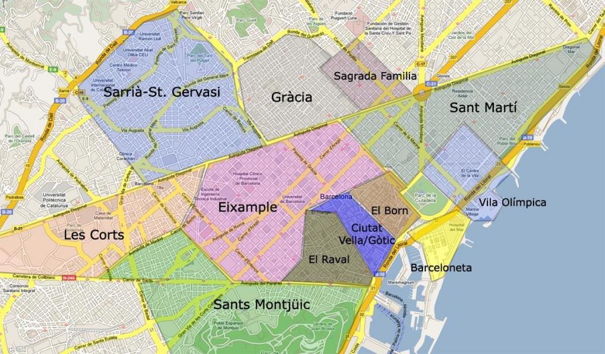 Barcelona Suburbios Mapa Plano De Barcelona Suburbios Catalu A Espa A   Barcelona Suburbios Mapa 