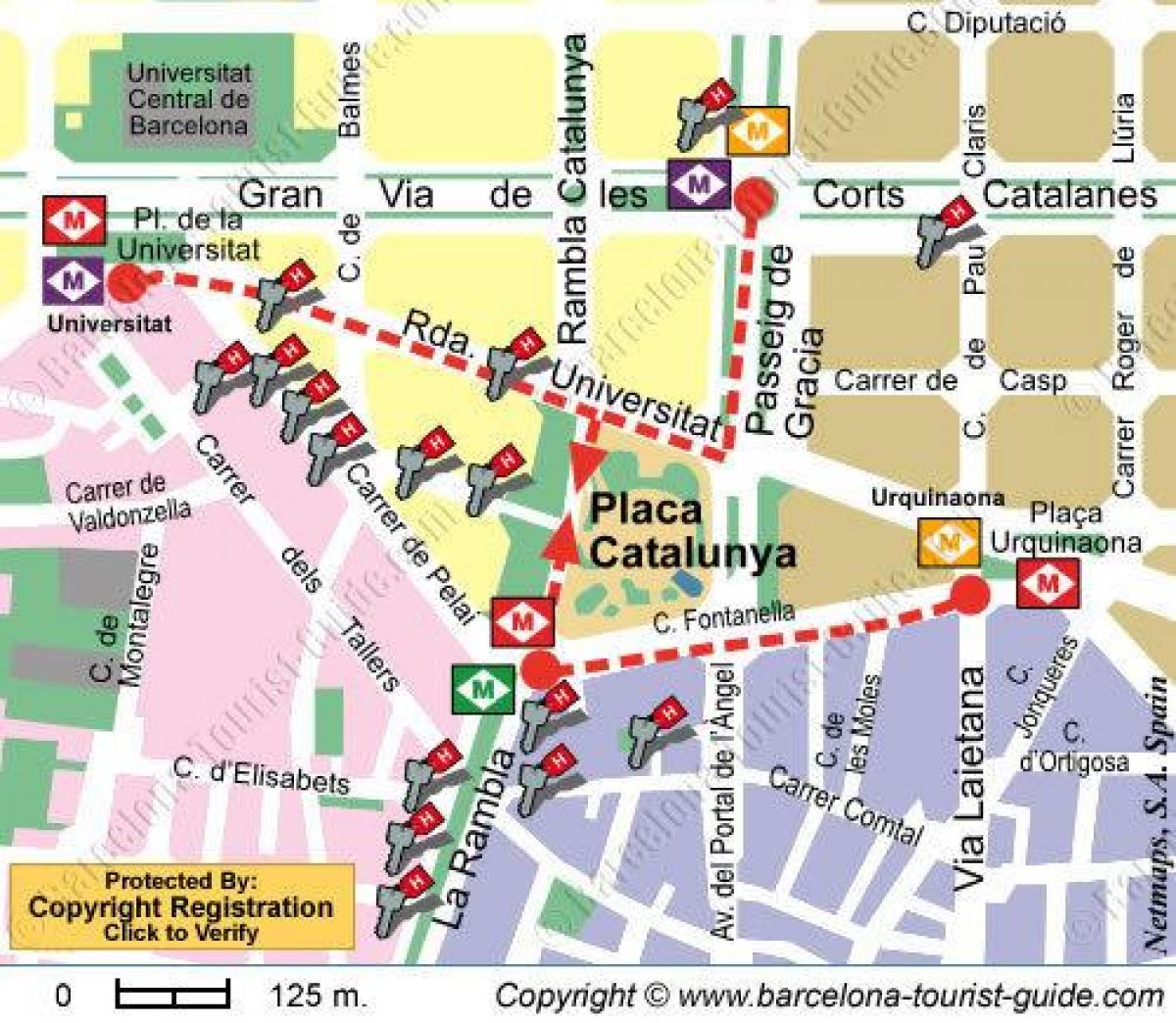 plaça catalunya barcelona mapa Plaça de catalunya de barcelona mapa   Mapa barcelona, plaça 